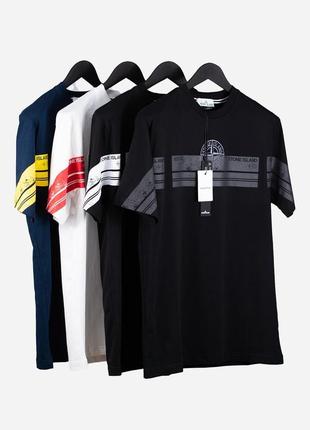 Мужская футболка хлопковая stone island 100% cotton / стон айленд черная летняя одежда9 фото