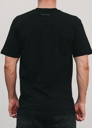Мужская футболка хлопковая stone island 100% cotton / стон айленд черная летняя одежда6 фото