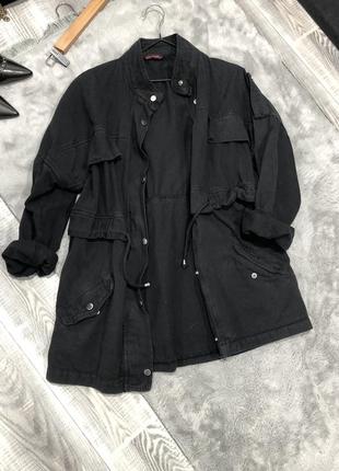 Коттоновый черный кардиган куртка7 фото