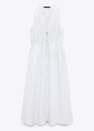 Бавовняна сукня міді з блискавкою вiд zara, розмір xs8 фото