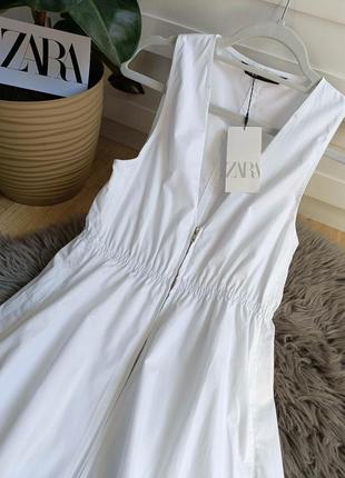 Бавовняна сукня міді з блискавкою вiд zara, розмір xs10 фото