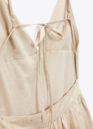 Сукня міді з відкритою спинкою із вмістом льону від zara м, xl*6 фото