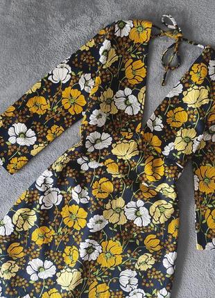 Дуже класне стильне плаття сукня в квіти з відкритою спинкою zara2 фото