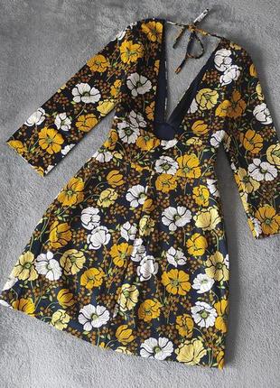 Дуже класне стильне плаття сукня в квіти з відкритою спинкою zara5 фото