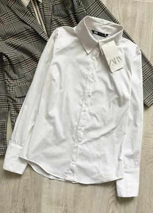 Zara базова біла сорочка, рубашка, блузка, блуза2 фото