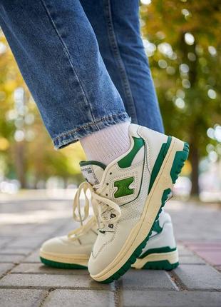 Кроссовки new balance 550 green leather leon dore1 фото