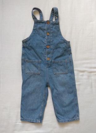 Комбинезон джинсовый h&m 9-12 месяцев1 фото