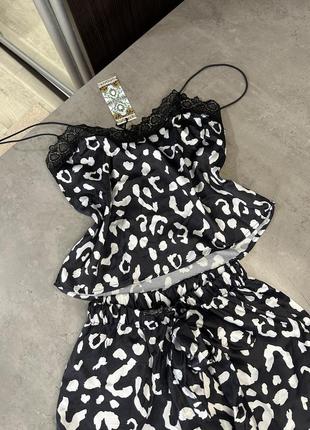 Пижама комплект для дома в леопардовый принт boohoo