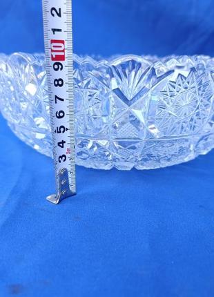 Большая глубокая хрустальная тарелка ваза для конфет салатник ссср5 фото