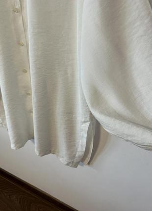 Белая рубашка с разрезами по бокам от zara🌿2 фото