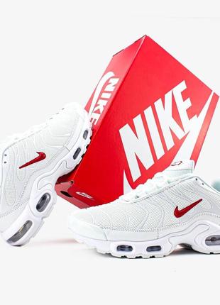 Nike air max tn "white/red"чоловічі якісні стильно виглядають, зручні в носінні3 фото