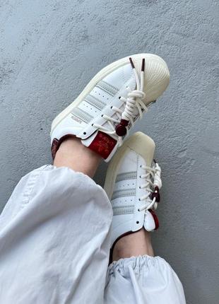 👟 кроссовки adidas superstar white/red / наложка bs👟9 фото
