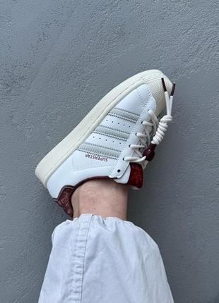 👟 кроссовки adidas superstar white/red / наложка bs👟10 фото