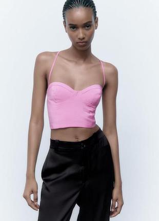 Топ корсет zara на завʼязках s 36 xs 34