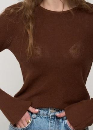 Ажурный джемпер в цвете brown solmar