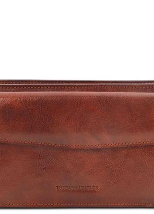 Мужской кожаный клатч denis, tuscany tl141445 (коричневый)1 фото