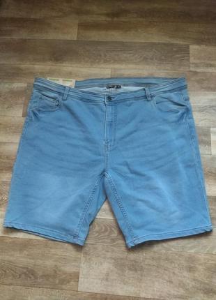 Батал! голубые джинсовые эластичные шорты livergy p. 66. замеры есть на фото