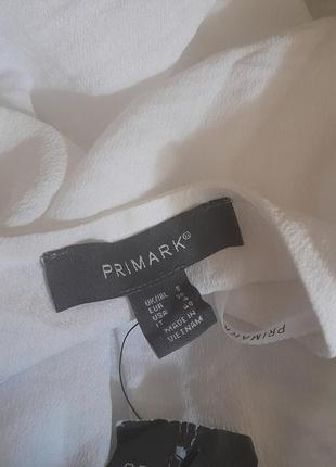 Легкая белая блуза свободного кроя с узлом primark5 фото