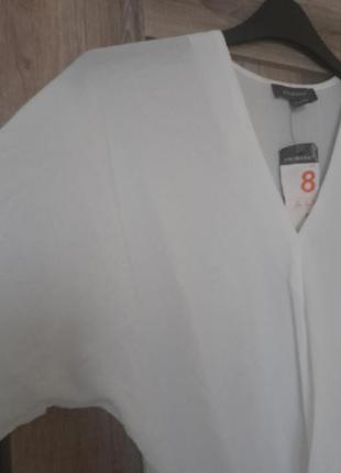 Легкая белая блуза свободного кроя с узлом primark7 фото
