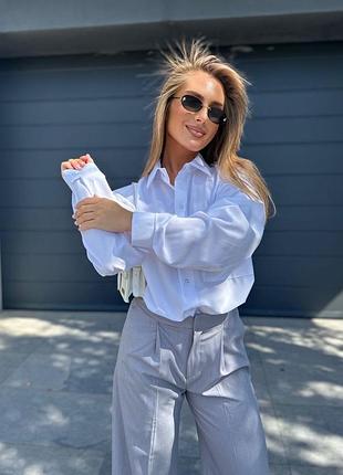 Рубашка классическая блуза лайт длинная удлиненная прямая свободный оверсайз блуза длинная манжеты широкая прямая коттон длинная5 фото