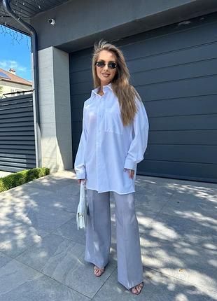 Рубашка классическая блуза лайт длинная удлиненная прямая свободный оверсайз блуза длинная манжеты широкая прямая коттон длинная3 фото