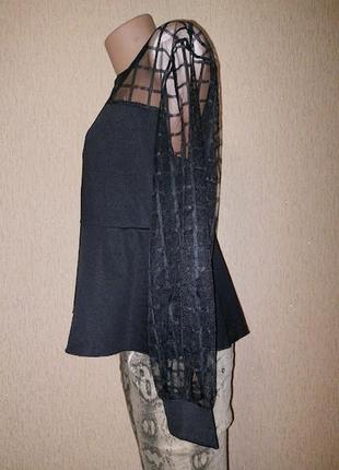 Красивая женская кофта, блузка с баской shein curve5 фото