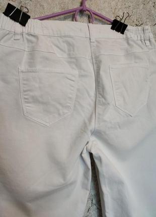 Білі жіночі брюки бавовна 70%3 фото