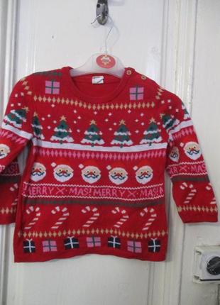 Реглан новогодний.18мес.рост 86см 2