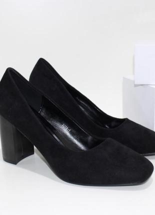 Замшевые элегантные женские туфли на высоком каблуке 8.5 см