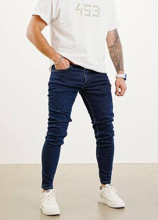 Джинсы мужские зауженные базовые синие