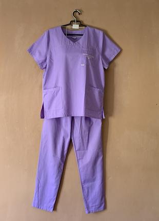 Медицинская одежда медицинский костюм сиреневого цвета фирмы agnes как новый размер s m