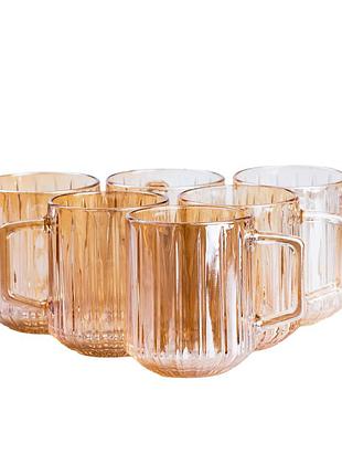 Набор чашек стеклянных 6 штук по 310 мл