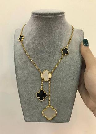 Підвіска довга різнобарвна, 5 елементів/елегантні та стильні прикраси конюшина