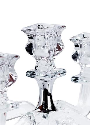 Подсвечник канделябр на 5 свечей стеклянный большой 26 (см)