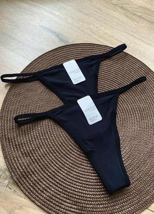 Трусики стрінги набір 2 шт чорні