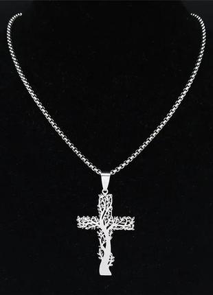 Оригінальний ланцюжок з підвіскою зі нержавіючої сталі у вигляді хреста