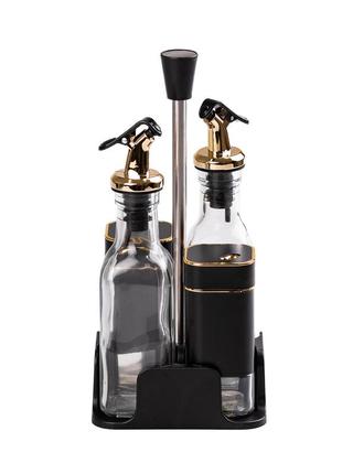 Набор для специй на подставке 4 предмета бутылочки для масла и уксуса