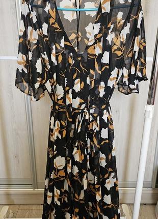 Шикарное шифоновое платье м-л