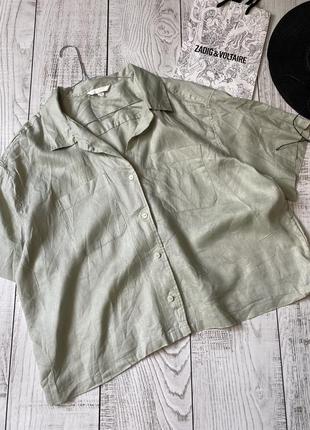 Льняная рубашка h&amp;m pp xl