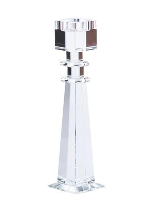Подсвечник стеклянный 28 (см) геометрический  высокий на 1 свечу