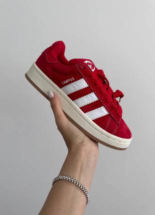 Женские кроссовки adidas campus red / white premium3 фото