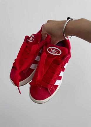 Женские кроссовки adidas campus red / white premium8 фото