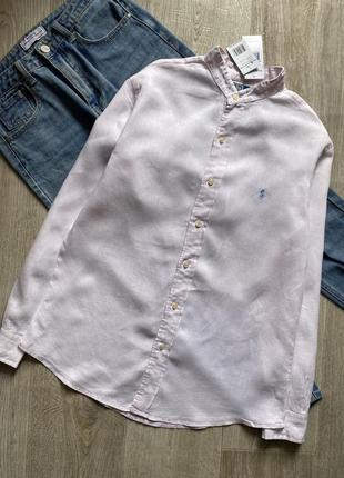 Polo ralph lauren льняная рубашка, женская льняная рубашка оверсайз, блузка, блуза1 фото