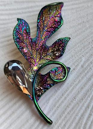 Брошка-кулон листик 6,7 см, лист