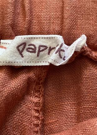 Лляні широкі штани палаццо лен 💯 paprika (2)  38-42 італія 🇮🇹2 фото