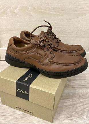 Мокасини clarks collection cushion cell на шнурівці 7н/41,5/27 оригінал
