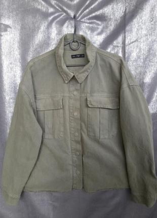 Жіноча  котонова  джинсова укорочена  куртка рубашка  f&f