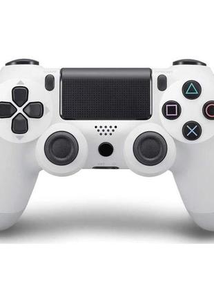 Джойстик doubleshock для ps 4, бездротовий ігровий геймпад ps4/pc акумуляторний джойстик. колір білий