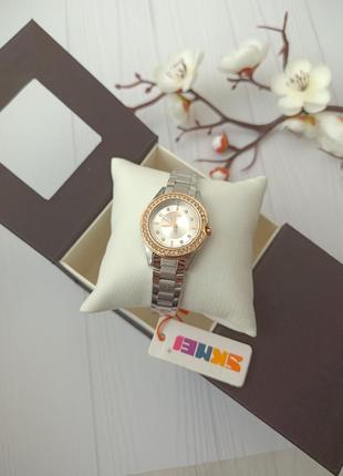 Годинник оригінал жіночий skmei, оригинал, топ, срібний циферблат, часы женские, класик5 фото