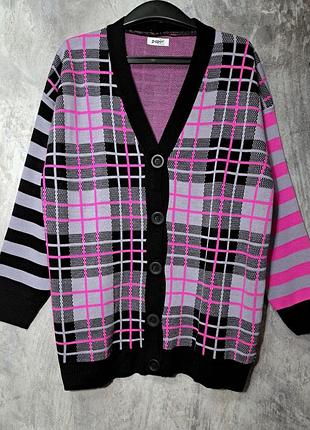 Женская вязаная кофта, кардиган, стиль оверсайз,oversize, см.на замеры